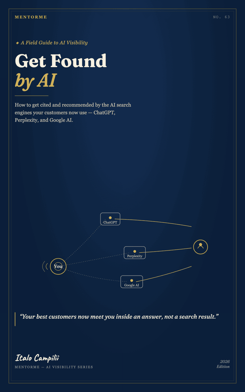 Get Found by AI: The 2026 Playbook to Show Up in ChatGPT, Perplexity & Google AI — book cover